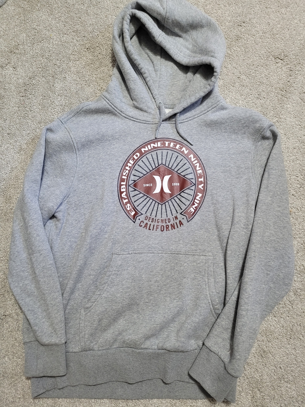2 Pk Hoodie One Hurley Light Gray Hoodie and One Lacoste Blue Hoodie Size M